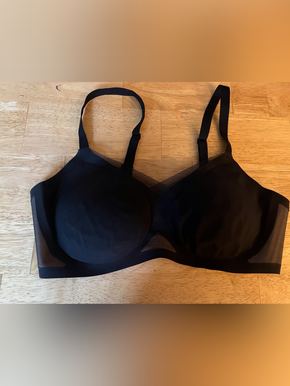 Honey love black crossover bra - extremely comfortable & flattering - size large